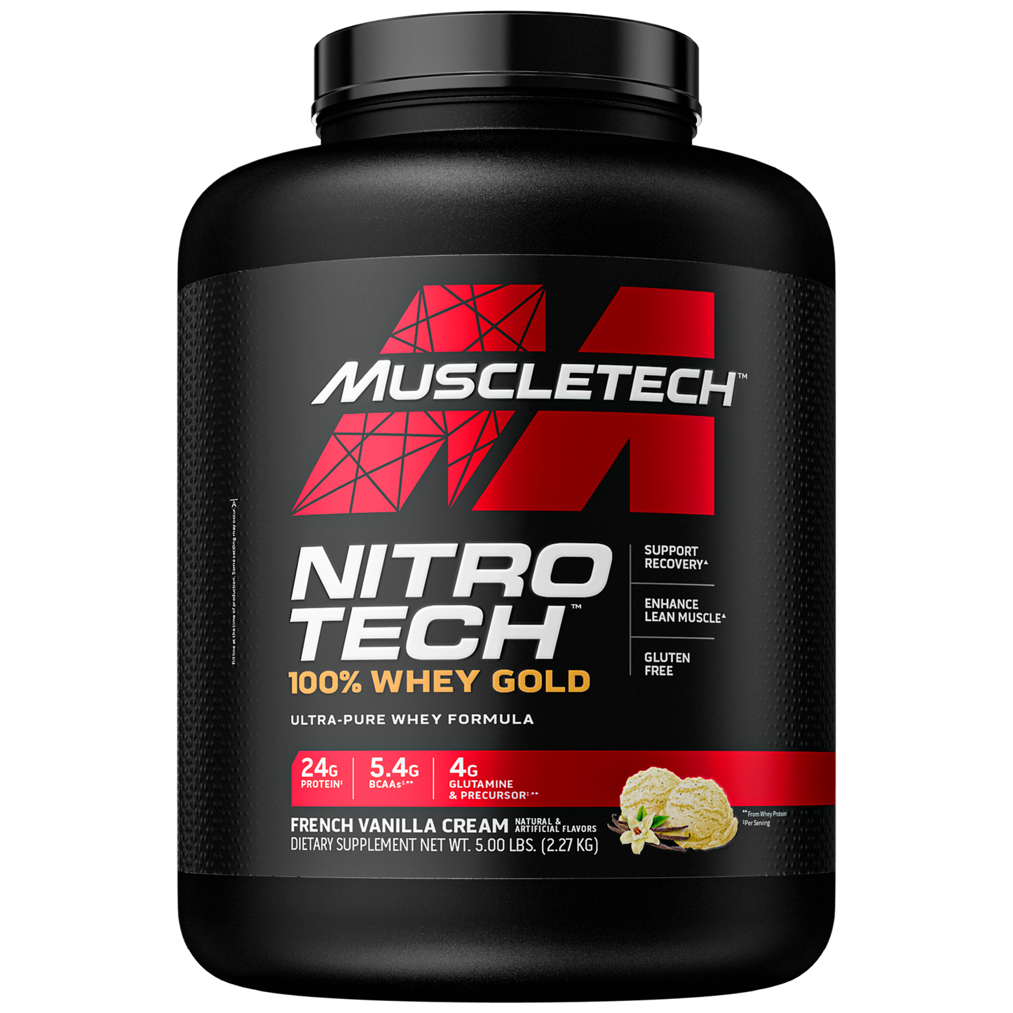 MUSCLETECH NITRO-TECH 100% WHEY GOLD FRENCH VANILLA 2.27kg