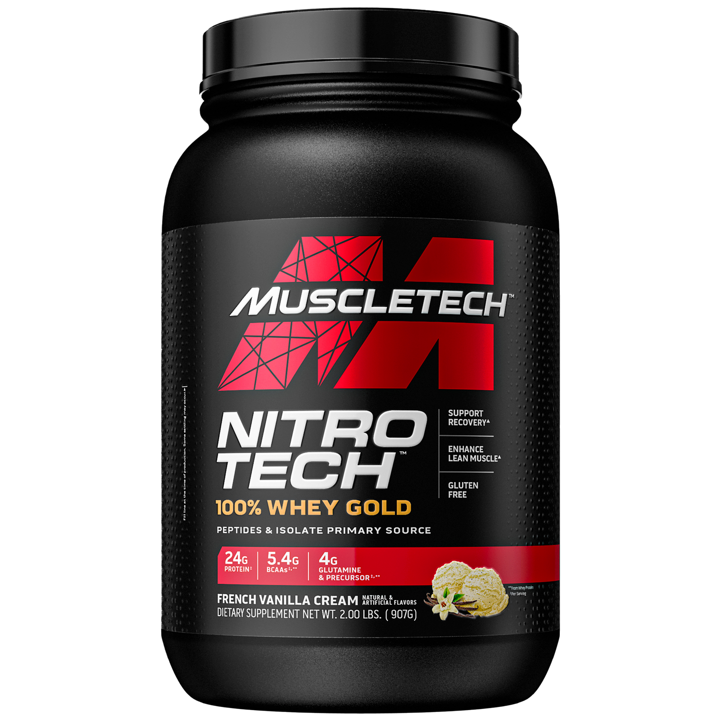 MUSCLETECH NITRO TECH 100% WHEY GOLD - French Vanilla Cream 907g